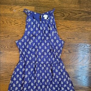 J.Crew Blue Halter Floral Sundress